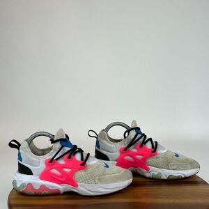 Big Kids Nike Presto React White Athletic‎ Running Shoes Sneakers Size 5 Y GUC